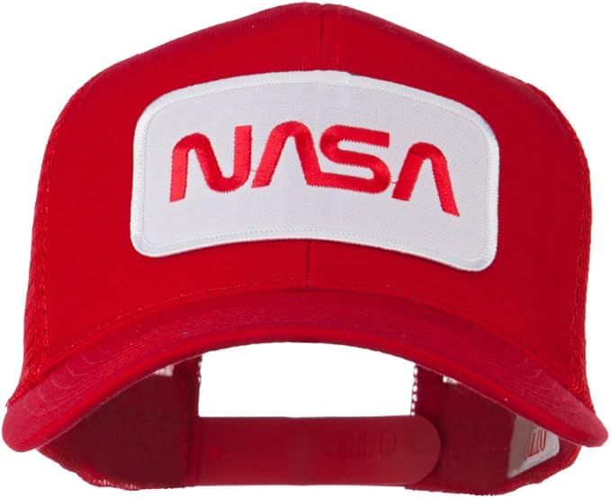 NASA Logo Embroidered Mesh Back Cap – Red