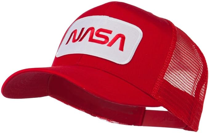 NASA Logo Embroidered Mesh Back Cap – Red