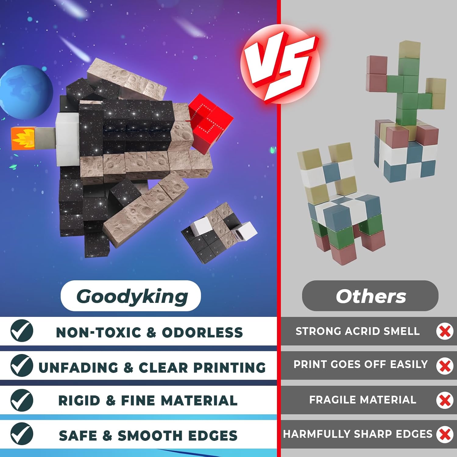 Goody King 100PCS Space Rocket Magnetic Building Blocks