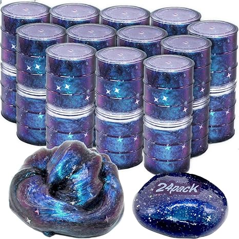 24 Pack Galaxy Star Slime – Space Party Favors
