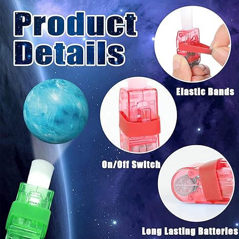 Space Party Favors LED Finger Lights – 36 Pack