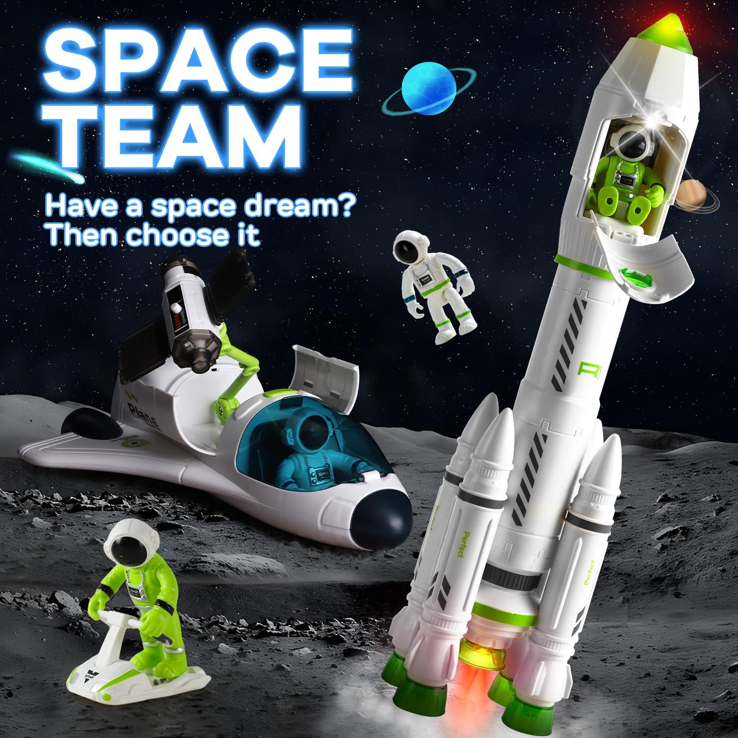TOY Life Space Rocket Toy Set – 11"