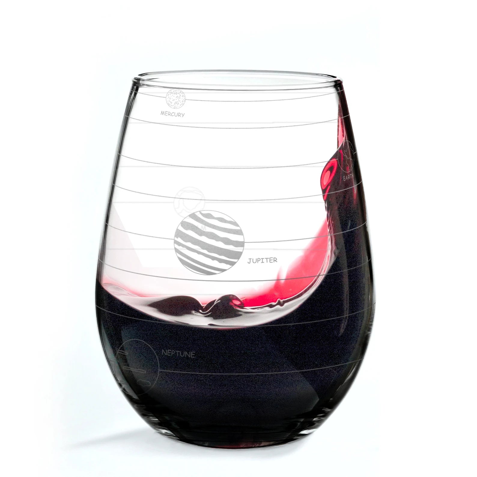 Solar System Engraved Wine Glass 17oz