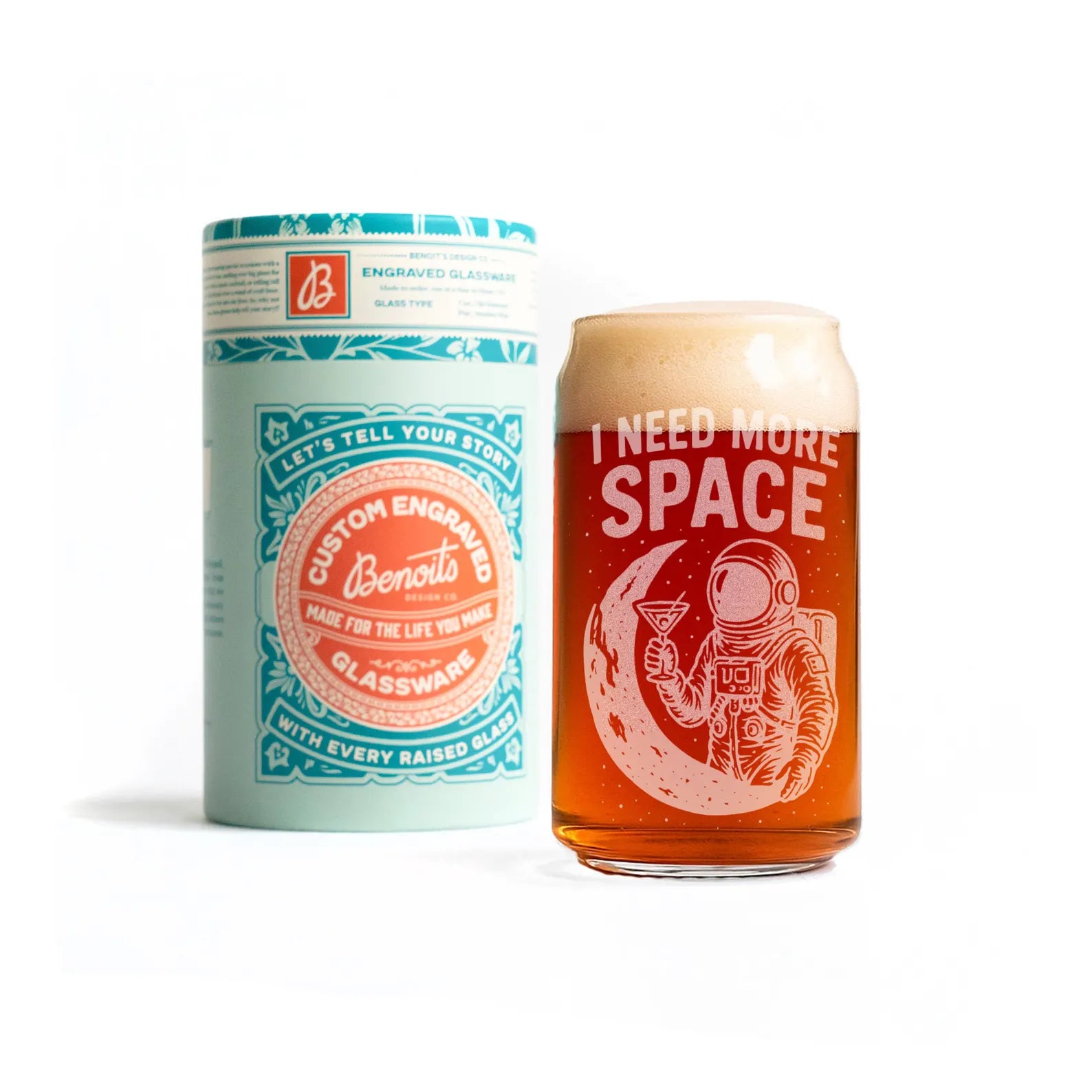I Need More Space Beer Can Glass 16 oz