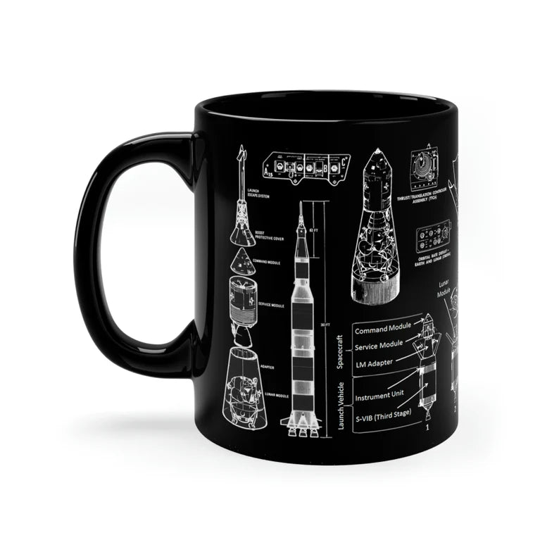 Apollo Spacecraft Technical Drawing Mug