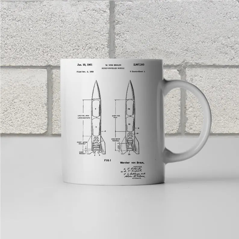 Von Braun Rocket Patent Mug