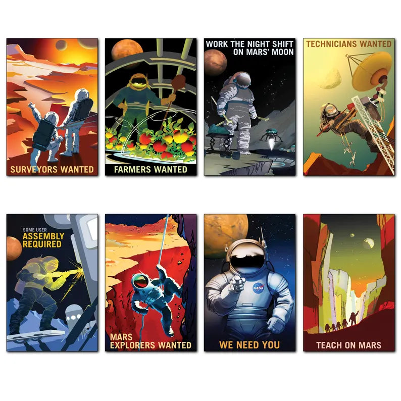 Retro Astronomy Magnets - Set of 8