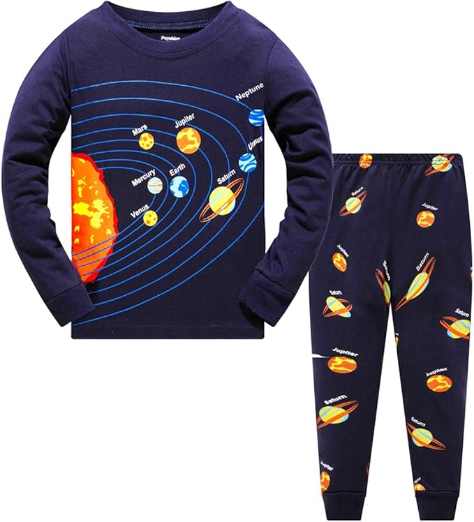Planet Print Boys Pajamas 2-Piece Set