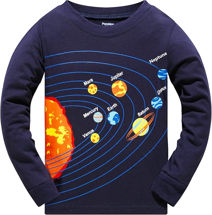 Planet Print Boys Pajamas 2-Piece Set