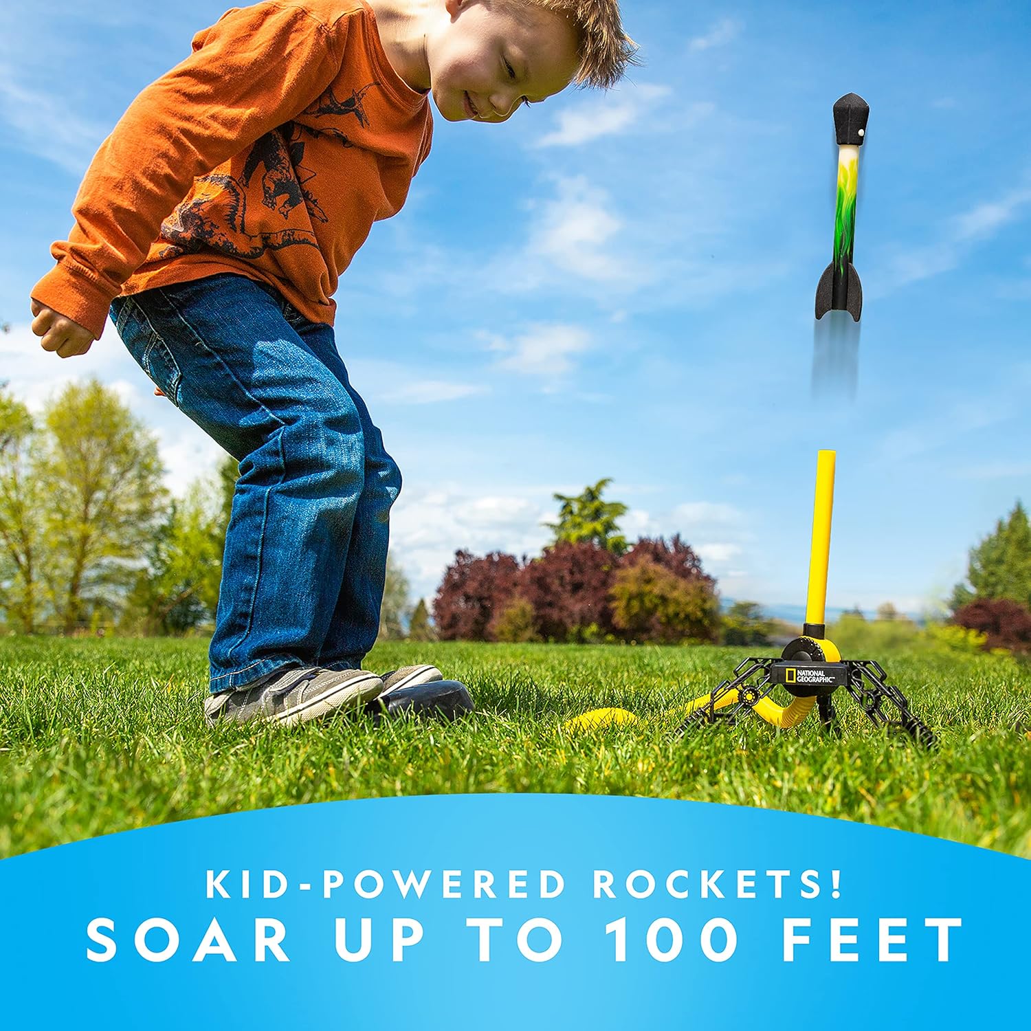 National Geographic Air Rocket Toy – Ultimate LED Rocket Launcher for Kids