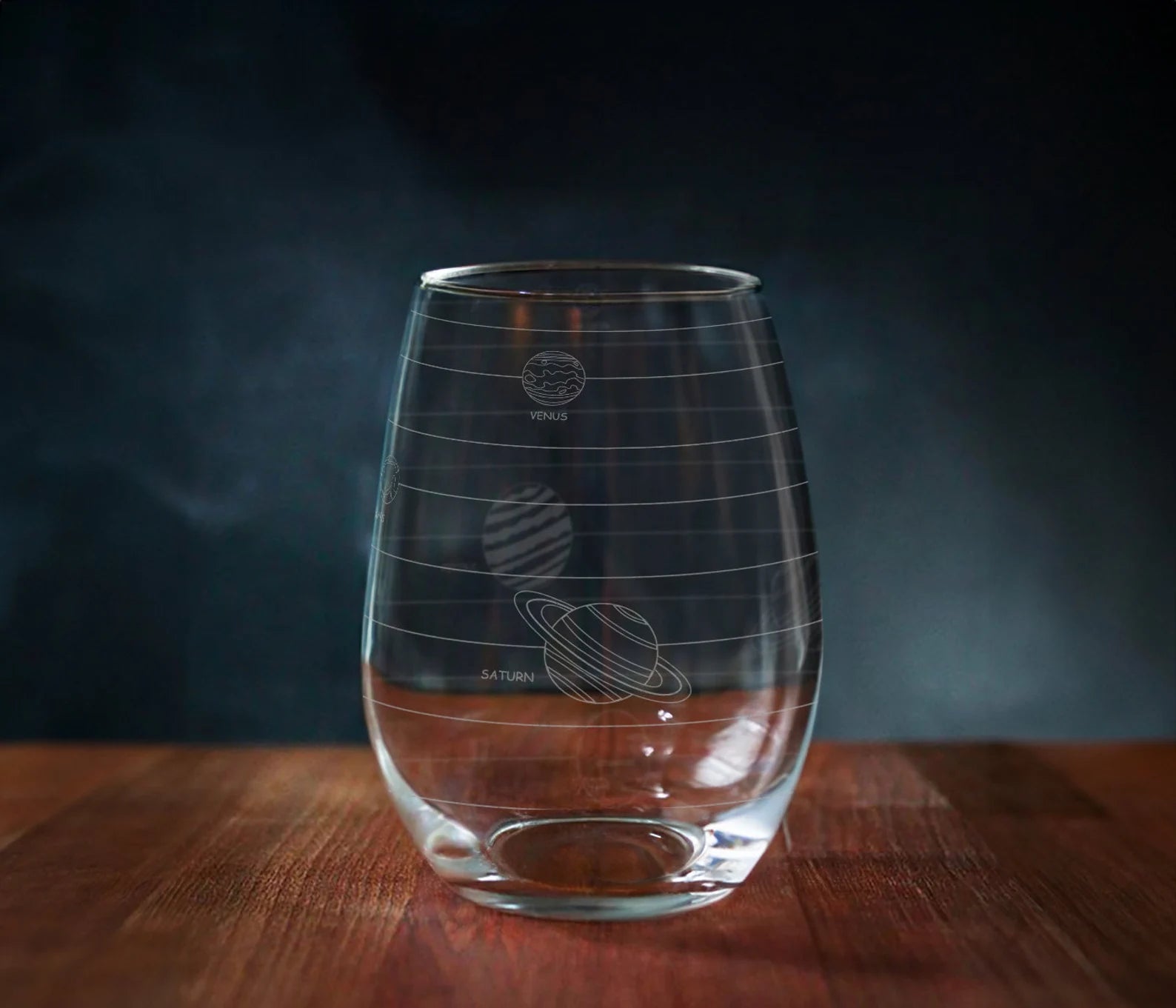 Solar System Engraved Wine Glass 17oz