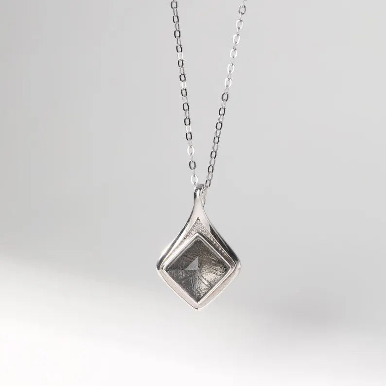 Genuine Meteorite Necklace – Pyramid Pendant