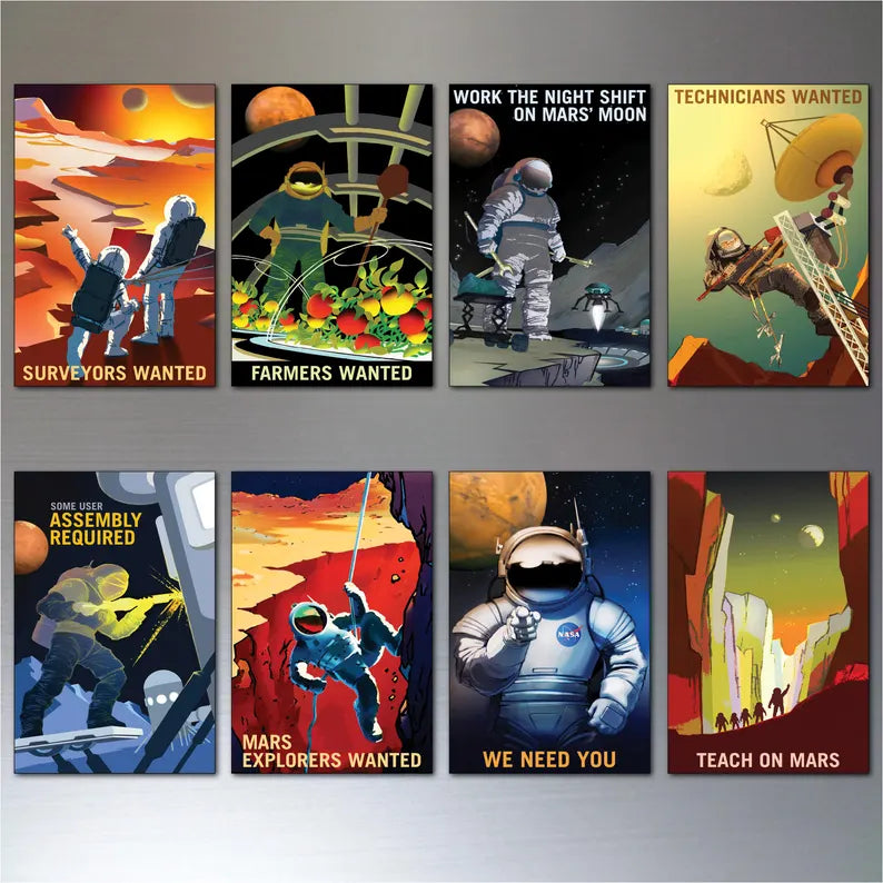 Retro Astronomy Magnets - Set of 8